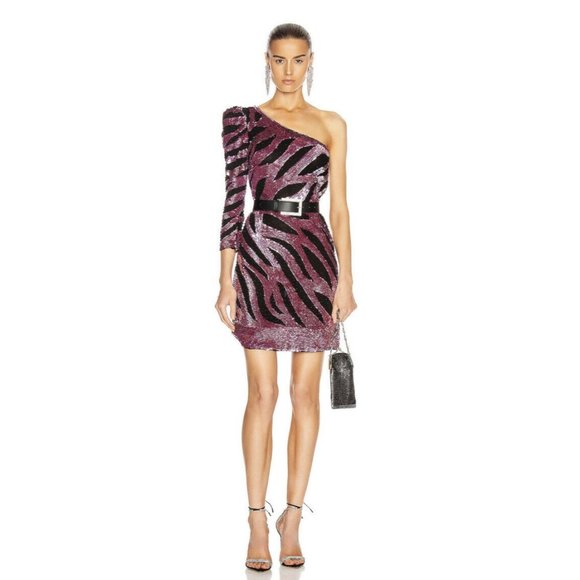 Rêve Riche Maxx Mini Dress Metallic Mauve Pink - Picture 1 of 9